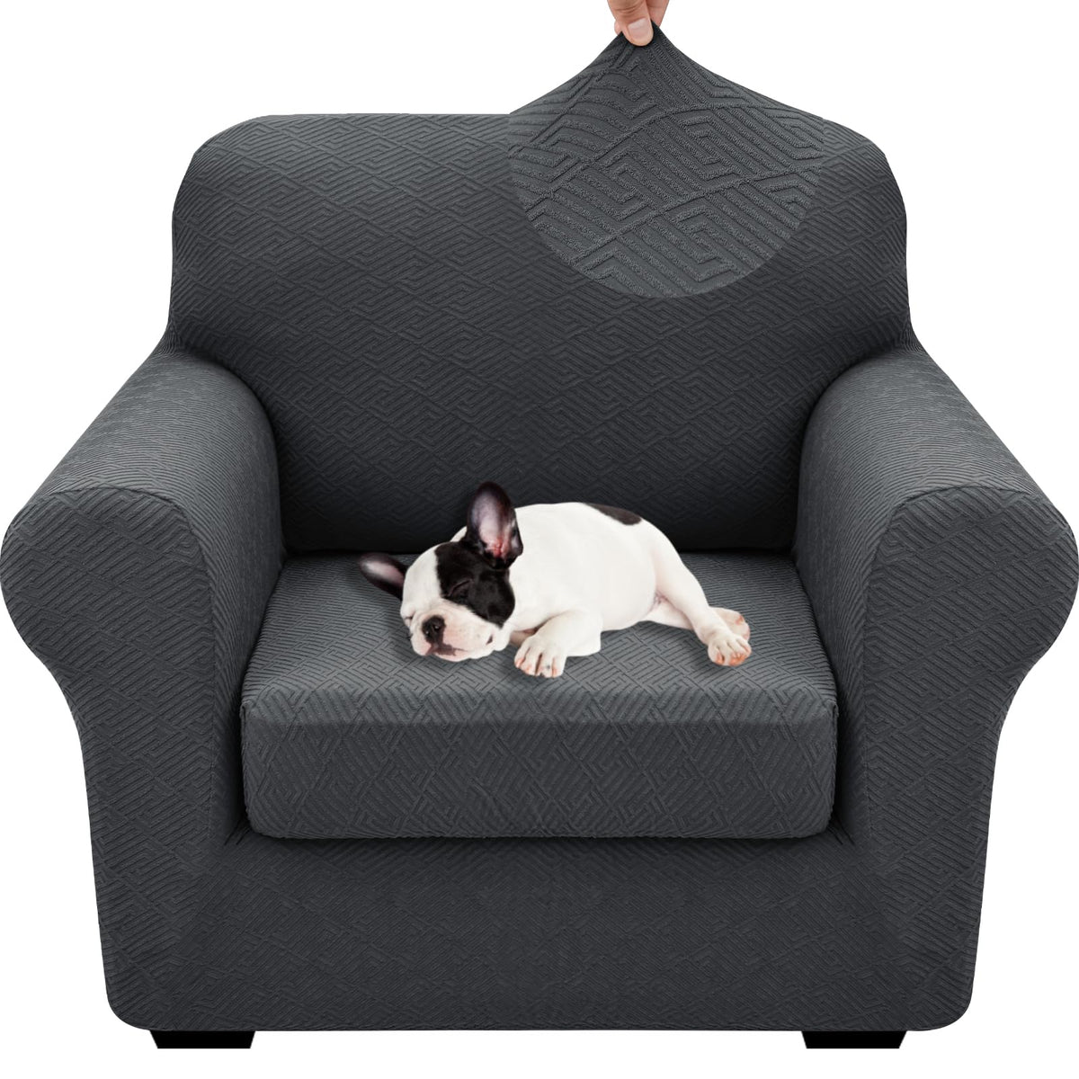 XINEAGE 2-Piece Stretch Armchair Sofa Cover, Washable Couch Covers for Dog