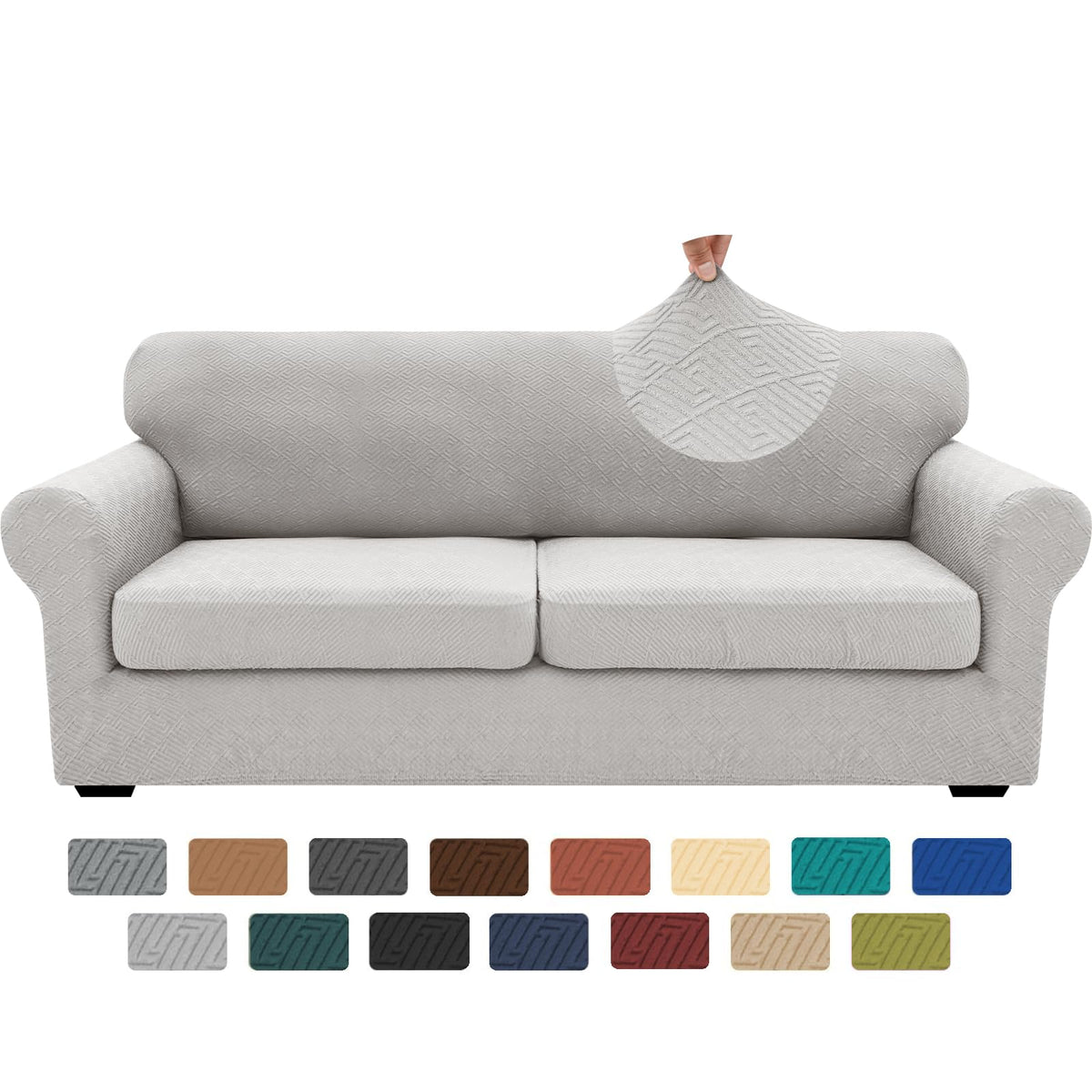XINEAGE 2-Piece Stretch Armchair Sofa Cover, Washable Couch Covers for Dog