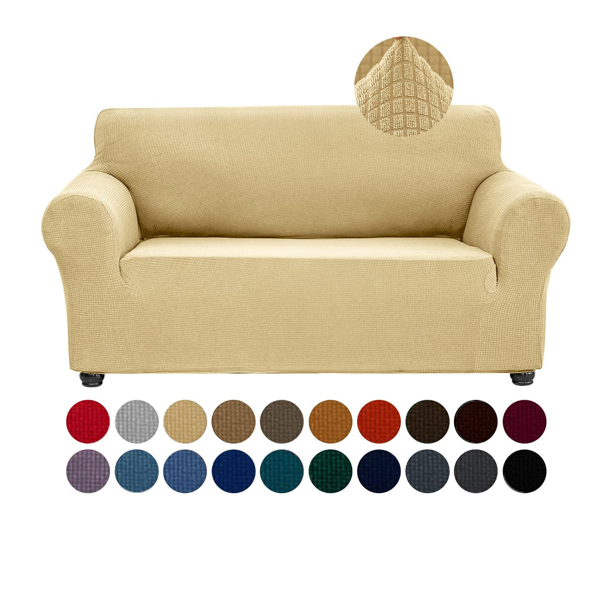 Joccun Stretch Chair Couch Cover,1-Piece Sofa Slipcover Spandex Jacquard Fabric Sofa Covers with Elastic Bottom,Washable Furniture Protector for Dogs,Cats,Kids(Armchair,Wide 35" - 55",Black)