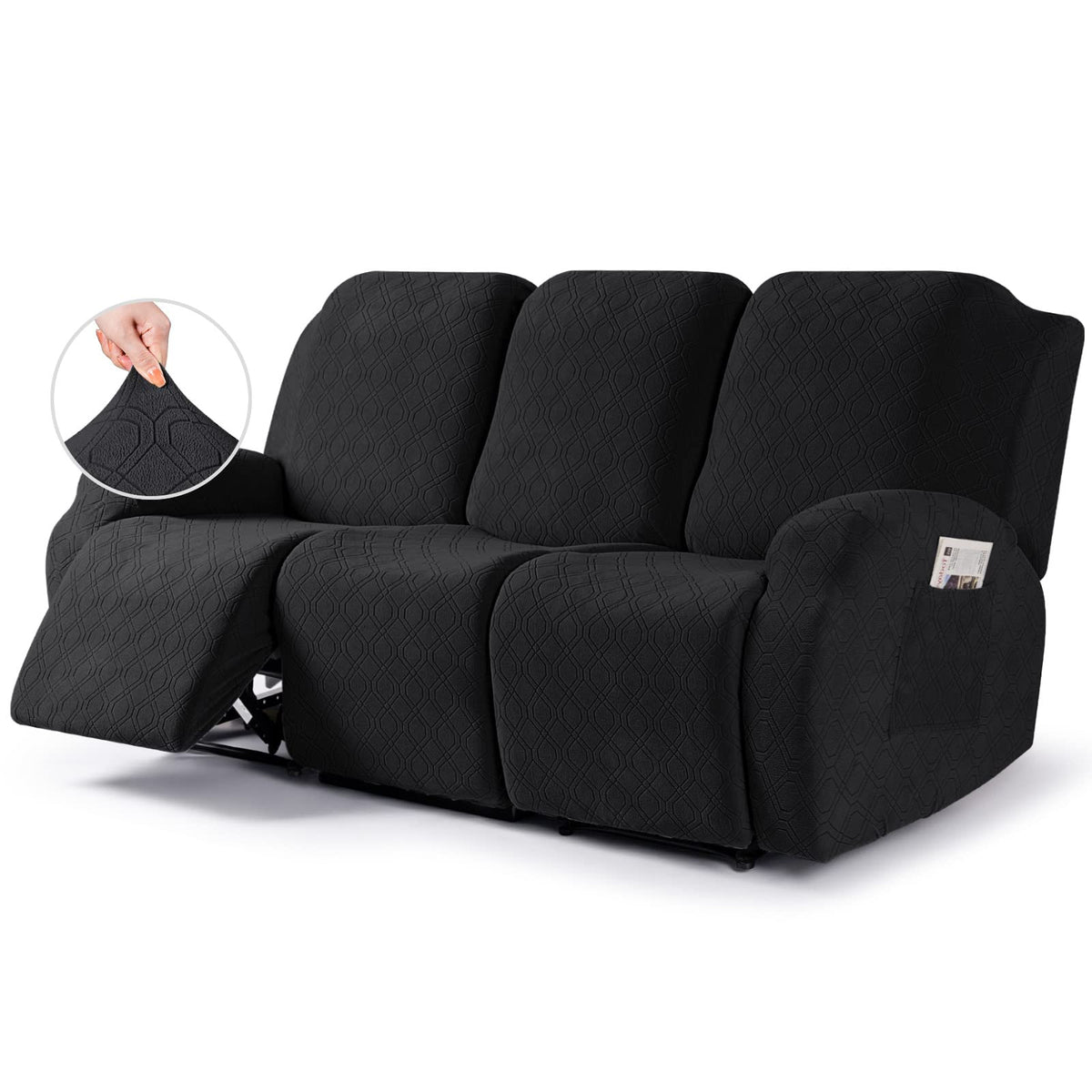 VANSOFY Stretch Recliner Chair Cover, Slipcover, Dark Gray, 1 Seater
