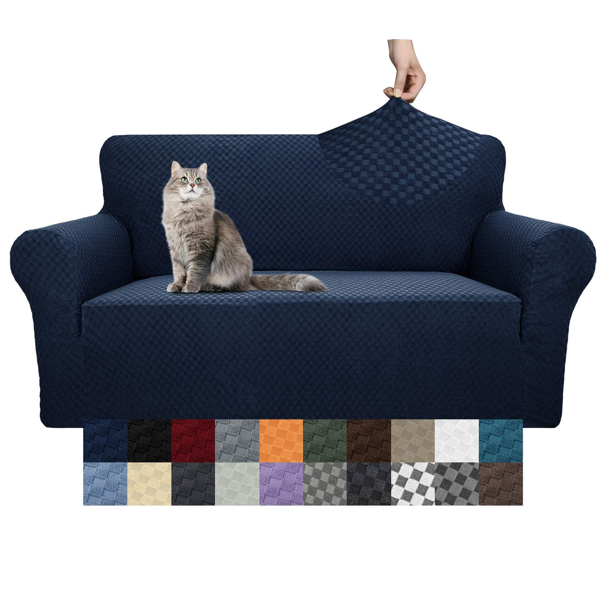 YEMYHOM Couch Cover Latest Jacquard Design High Stretch Sofa Chair Covers for Living Room, Pet Dog Cat Proof Armchair Slipcover Non Slip Magic Elastic Furniture Protector (Chair, Light Gray)