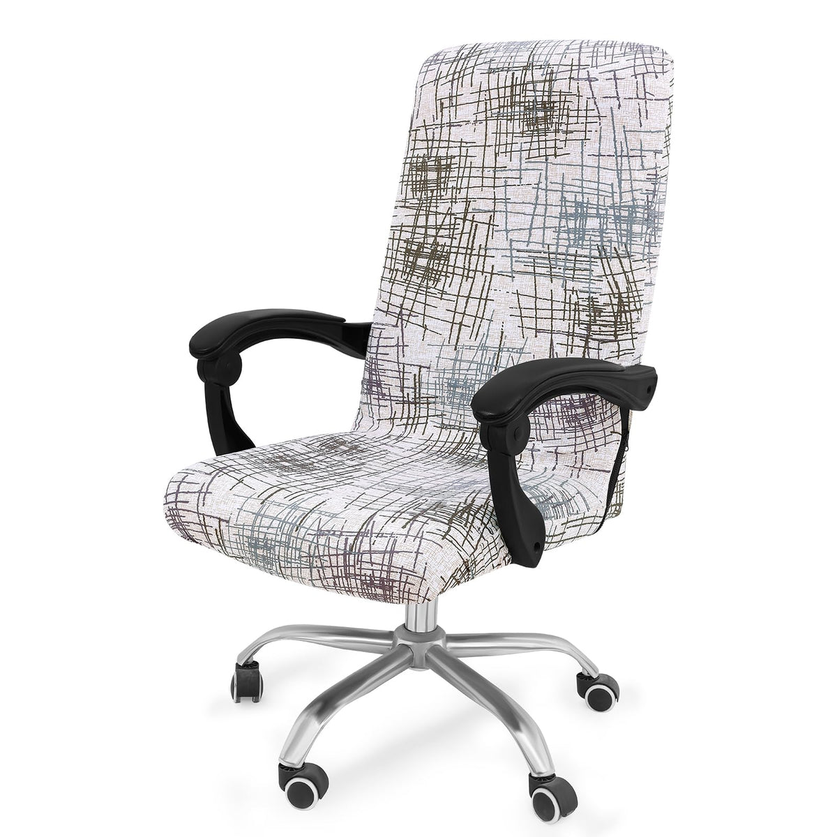 Smiry Stretch Printed Office Computer Desk Chair Covers, Blue Green