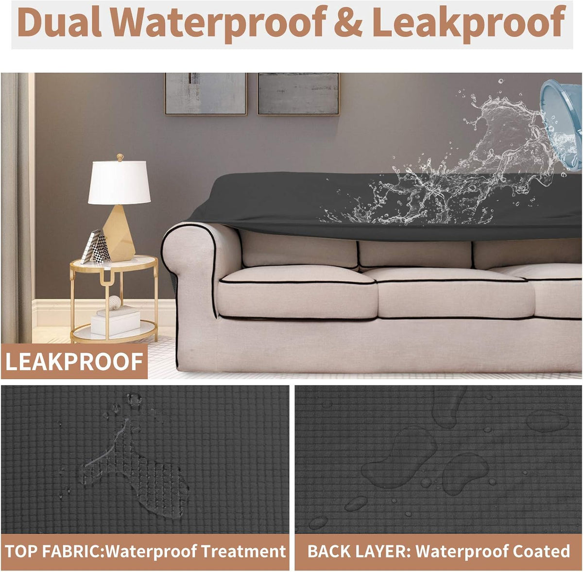 Easy-Going 100% Waterproof Chair Couch Cover, Stretch Jacquard Sofa Cover