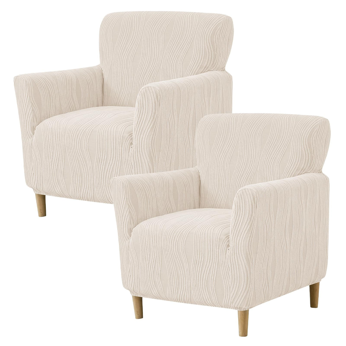 KRFOONN Chair Covers with Arms Armchair Slipcover for Living Room, Beige
