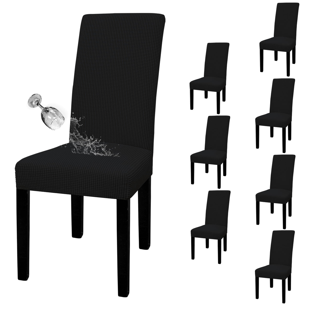 Easy-Going 100% Waterproof Dining Room Chair Covers Set of 6, Large