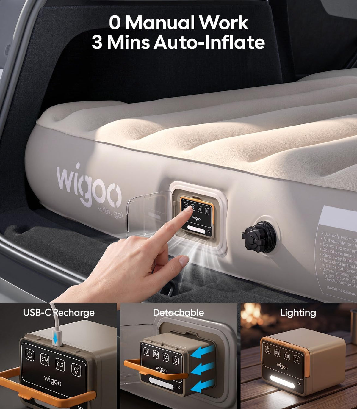 Wigoo 2026 Flatfit Air Mattress for Tesla Model Y 2020-2026, NOT for YL
