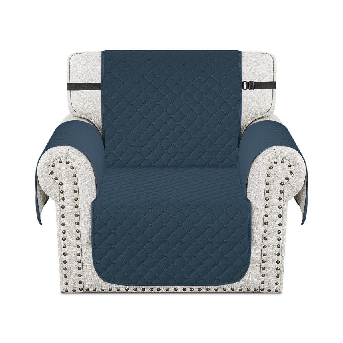 XINEAGE Water Resistant Recliner Cover, Nonslip Recliner Chair Covers for Reclining Chair with Pockets, Quilted Thick Recliner Slipcovers for Pets and Kids (Recliner Chair, Dark Gray)