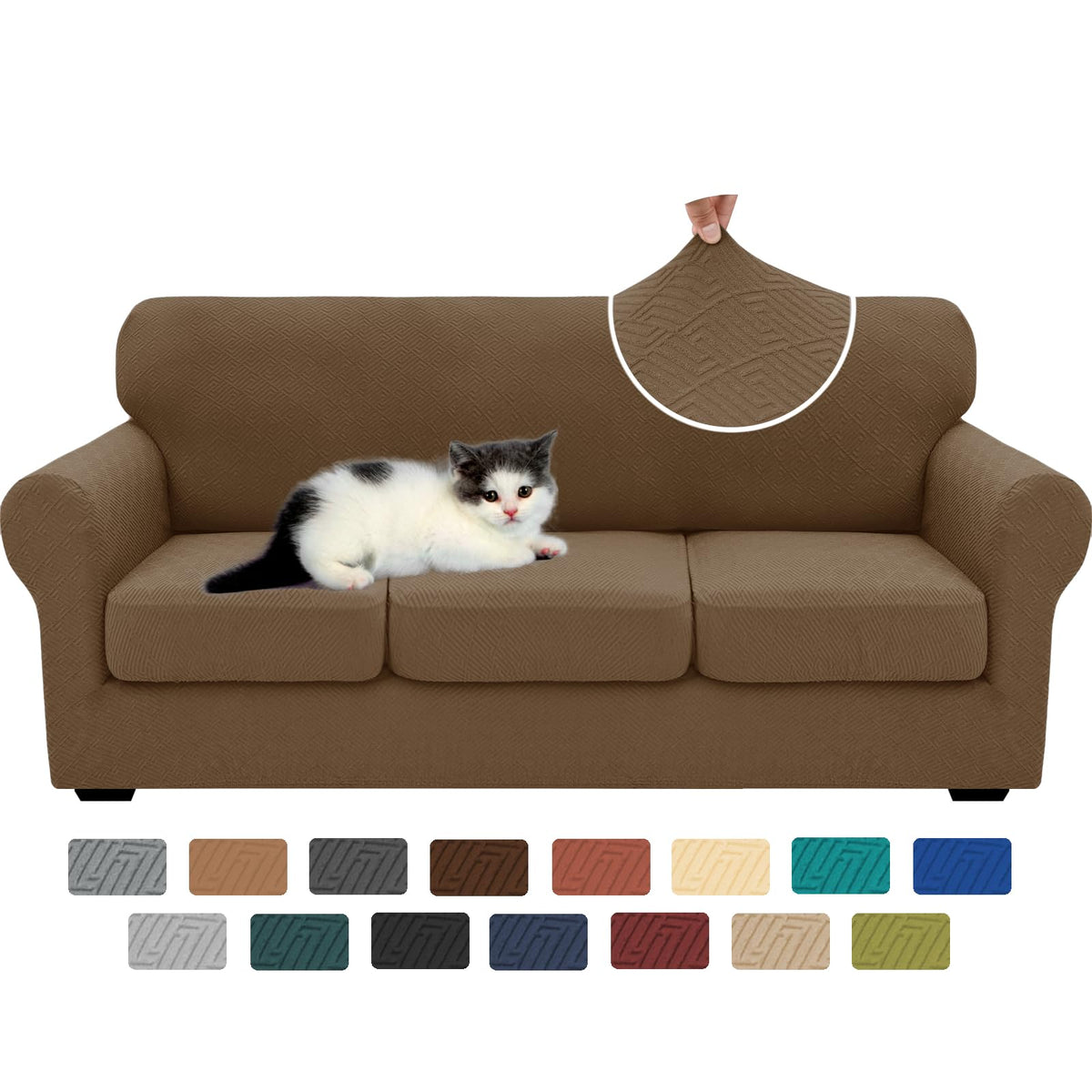 XINEAGE 2-Piece Stretch Armchair Sofa Cover, Washable Couch Covers for Dog
