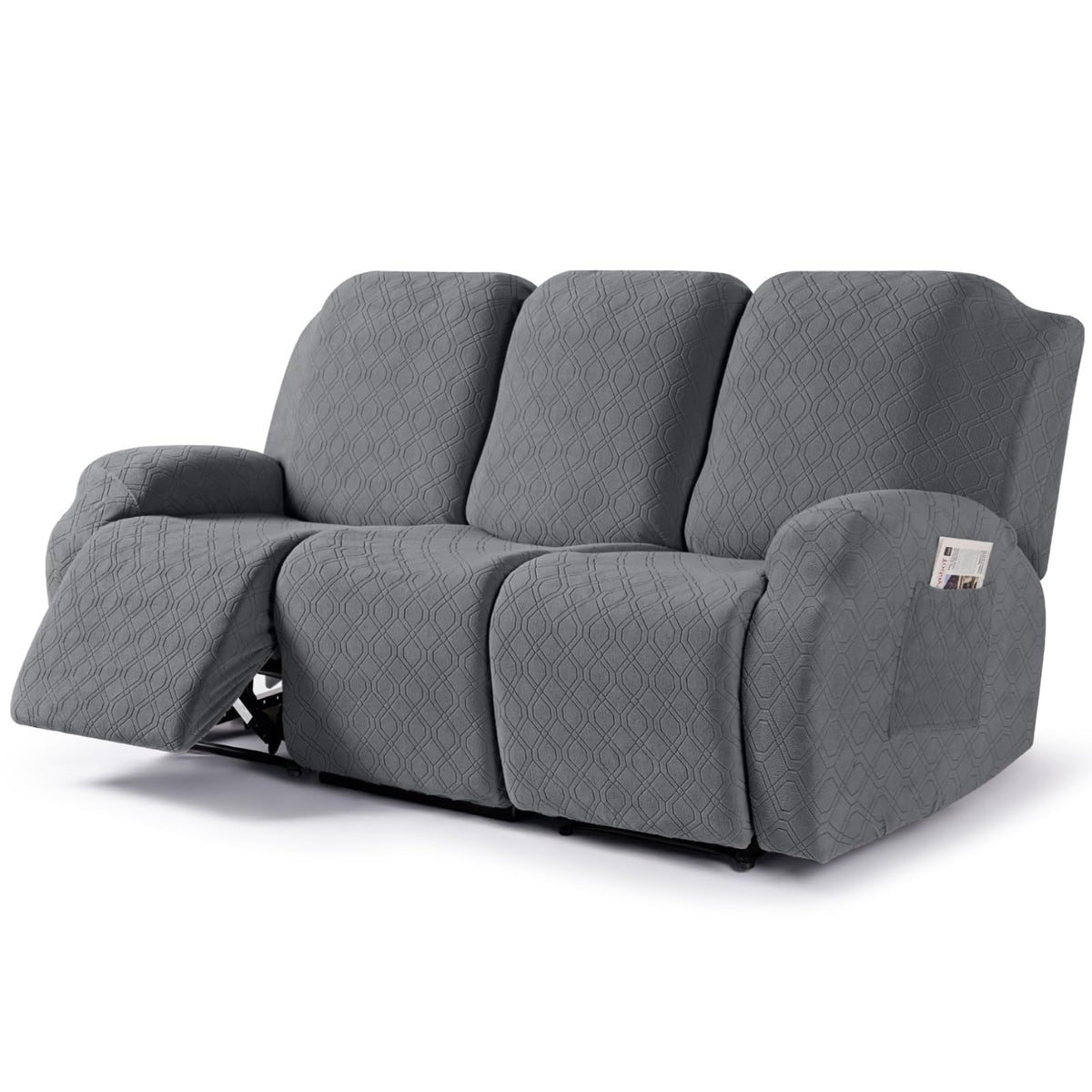 VANSOFY Stretch Recliner Chair Cover, Slipcover, Dark Gray, 1 Seater
