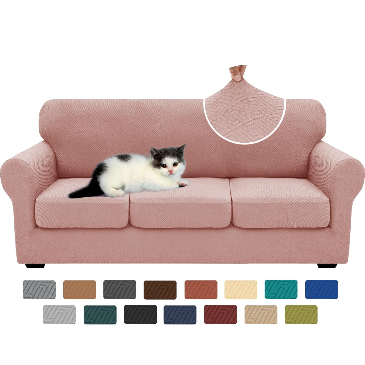 XINEAGE 2-Piece Stretch Armchair Sofa Cover, Washable Couch Covers for Dog