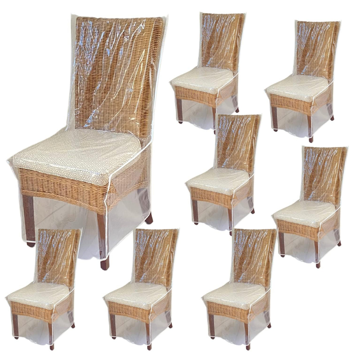 Evelots 4-Pack Clear PVC Dining Chair Covers, Spill-Resistant Protectors