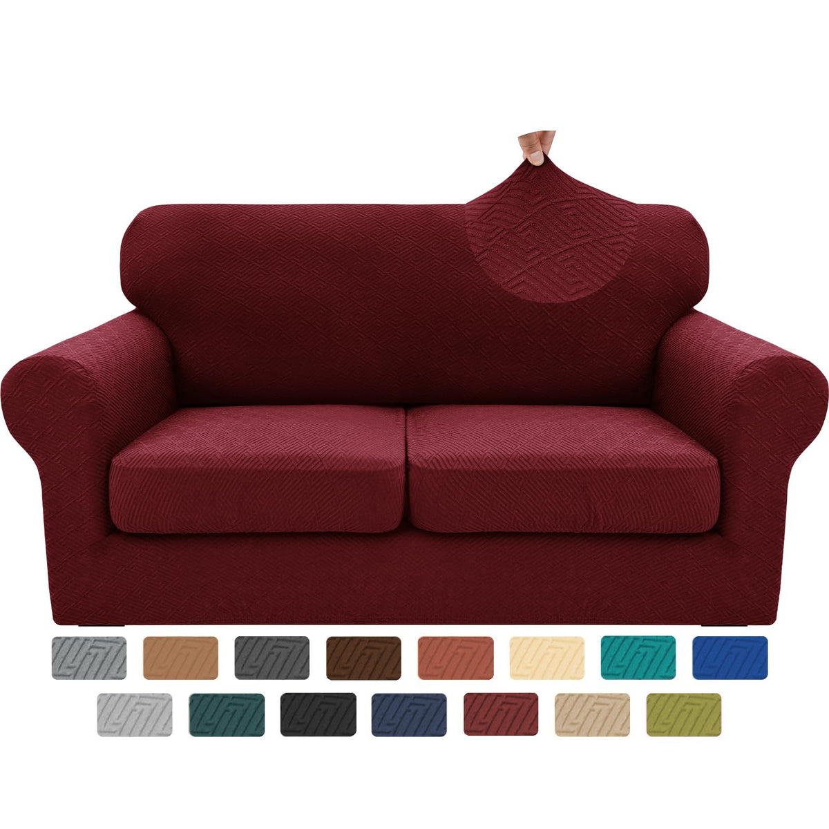 XINEAGE 2-Piece Stretch Armchair Sofa Cover, Washable Couch Covers for Dog