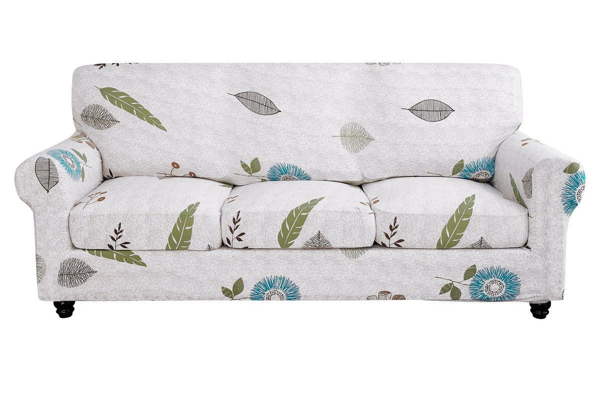 SearchI Stretch Sofa Cover Printed Couch Covers, Floral Pattern 2 Piece Armchair Slipcover with Separate Chair Cushion Cover, Washable Furniture Protector for Living Room(Armchair, Ball Flower)