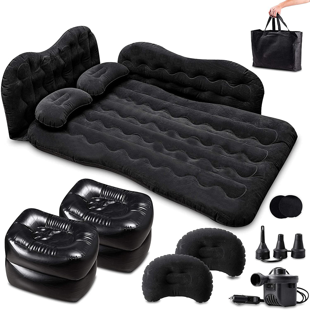 Zento Deals Truck and Car Air Mattress Backseat Bed - Premium Quality Portable Car Inflatable Mattress with 2 Pillows Universal fit (1 Pack)