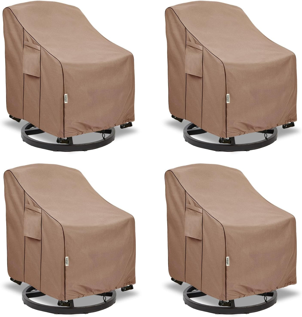 Patio Chair Covers for Outdoor Furniture Waterproof 4 Pack, Heavy Duty Waterproof Outdoor Swivel Chair Cover (30"W x34"D x36"H - Brown)