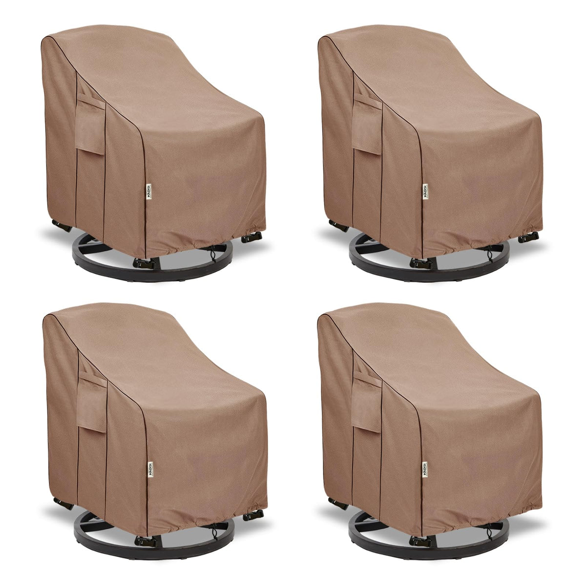 Patio Chair Covers for Outdoor Furniture Waterproof 4 Pack, Heavy Duty Waterproof Outdoor Swivel Chair Cover (30"W x34"D x36"H - Brown)