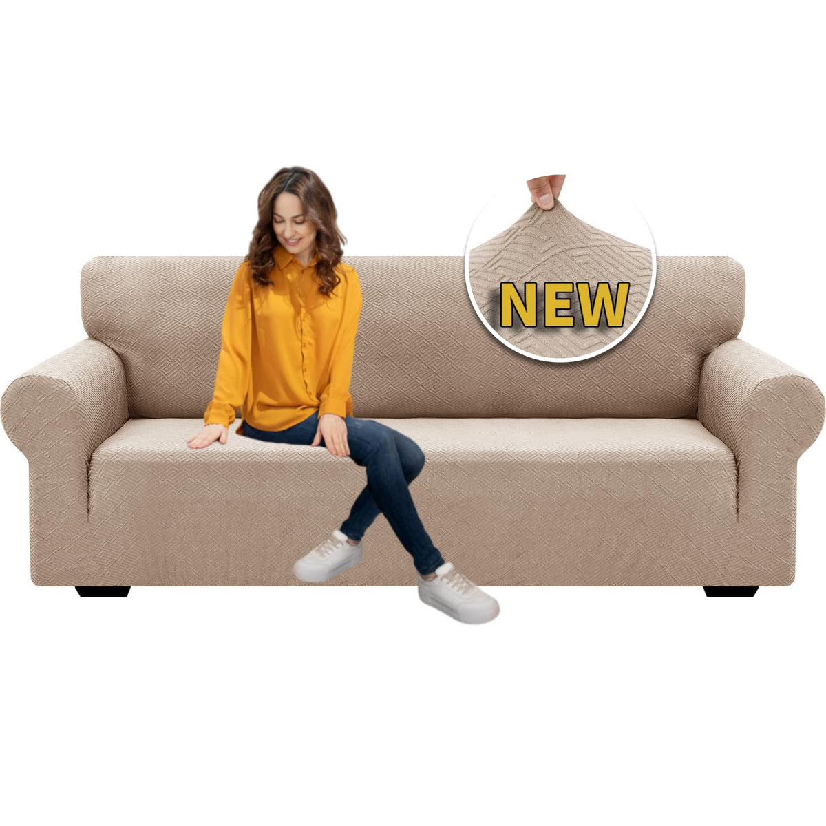 XINEAGE Stretch Jacquard Armchair Cover, Non Slip Sofa Slipcover for Dog