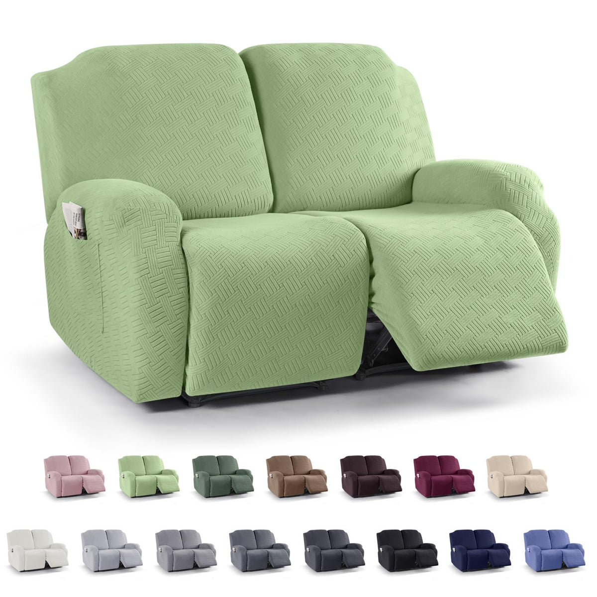 KinCam Recliner Chair Covers, Stretch Reclining Cover, Dark Gray