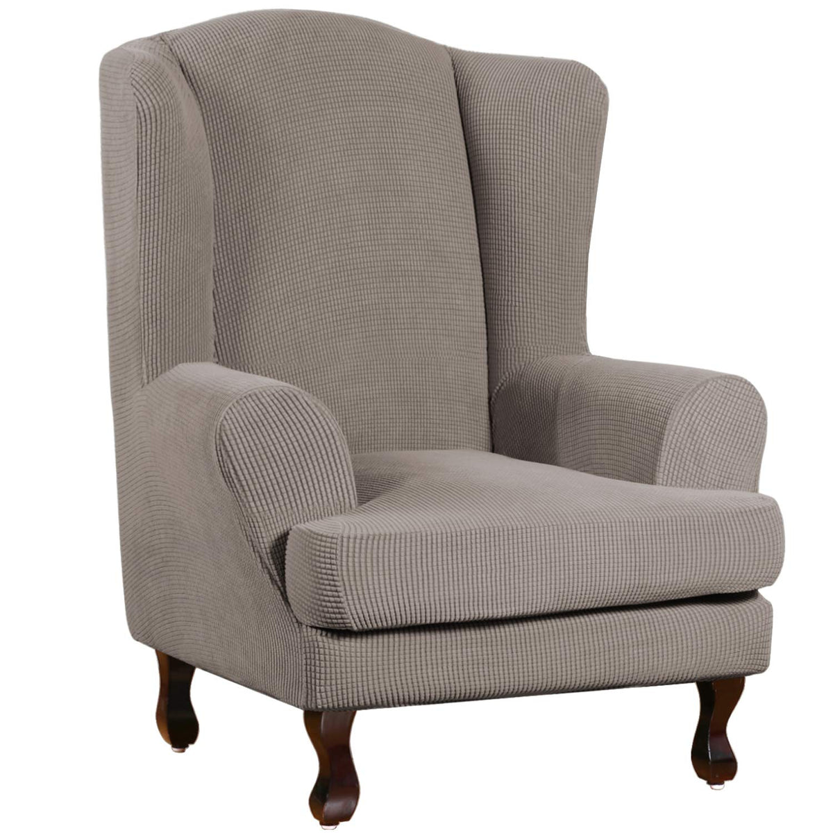Turquoize 2 Piece Chair Covers for Living Room Armchair Cover Armchair Slipcovers with Arms Feature Thick Jacquard Fabric (Chair,Biscotti Beige)