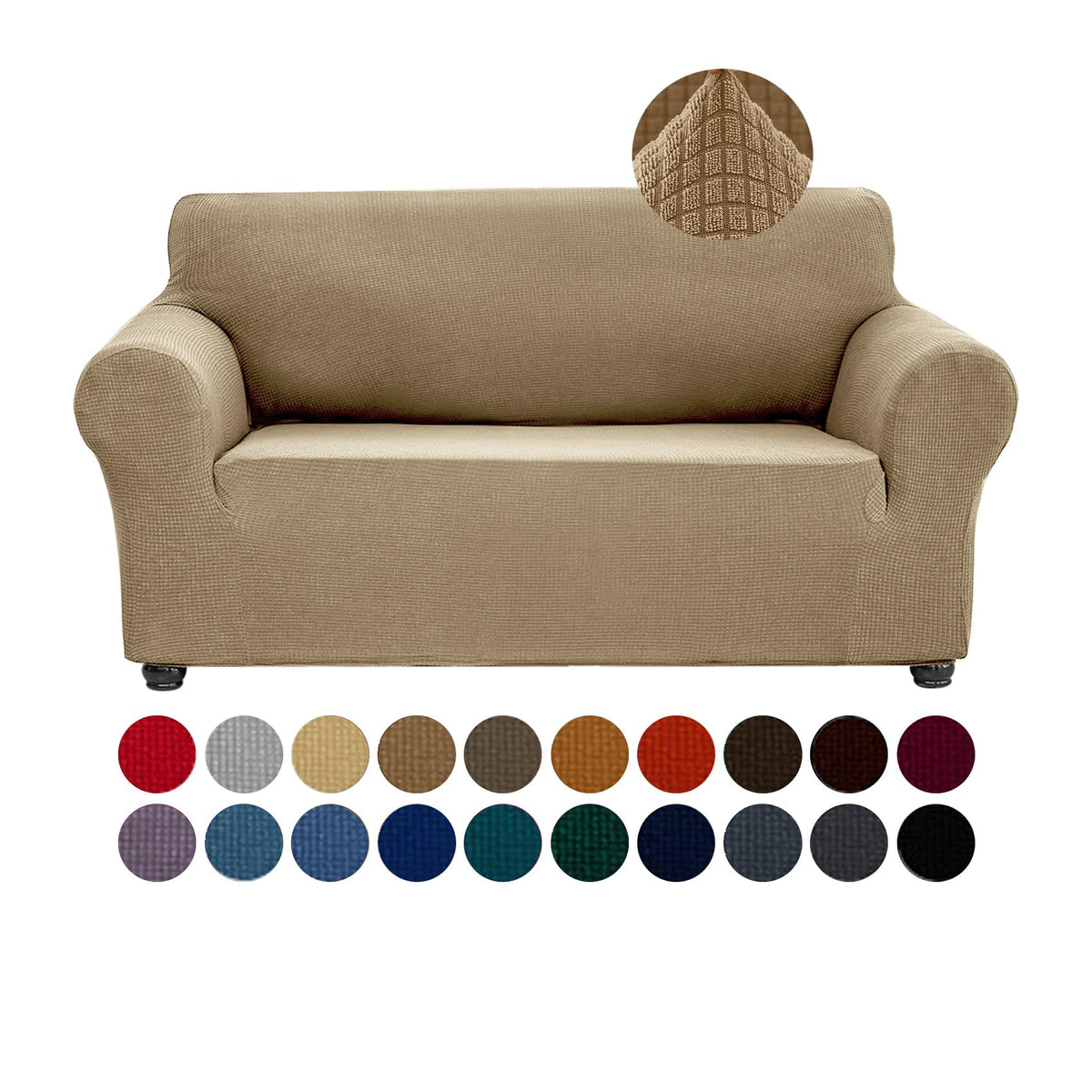 Joccun Stretch Chair Couch Cover,1-Piece Sofa Slipcover Spandex Jacquard Fabric Sofa Covers with Elastic Bottom,Washable Furniture Protector for Dogs,Cats,Kids(Armchair,Wide 35" - 55",Black)