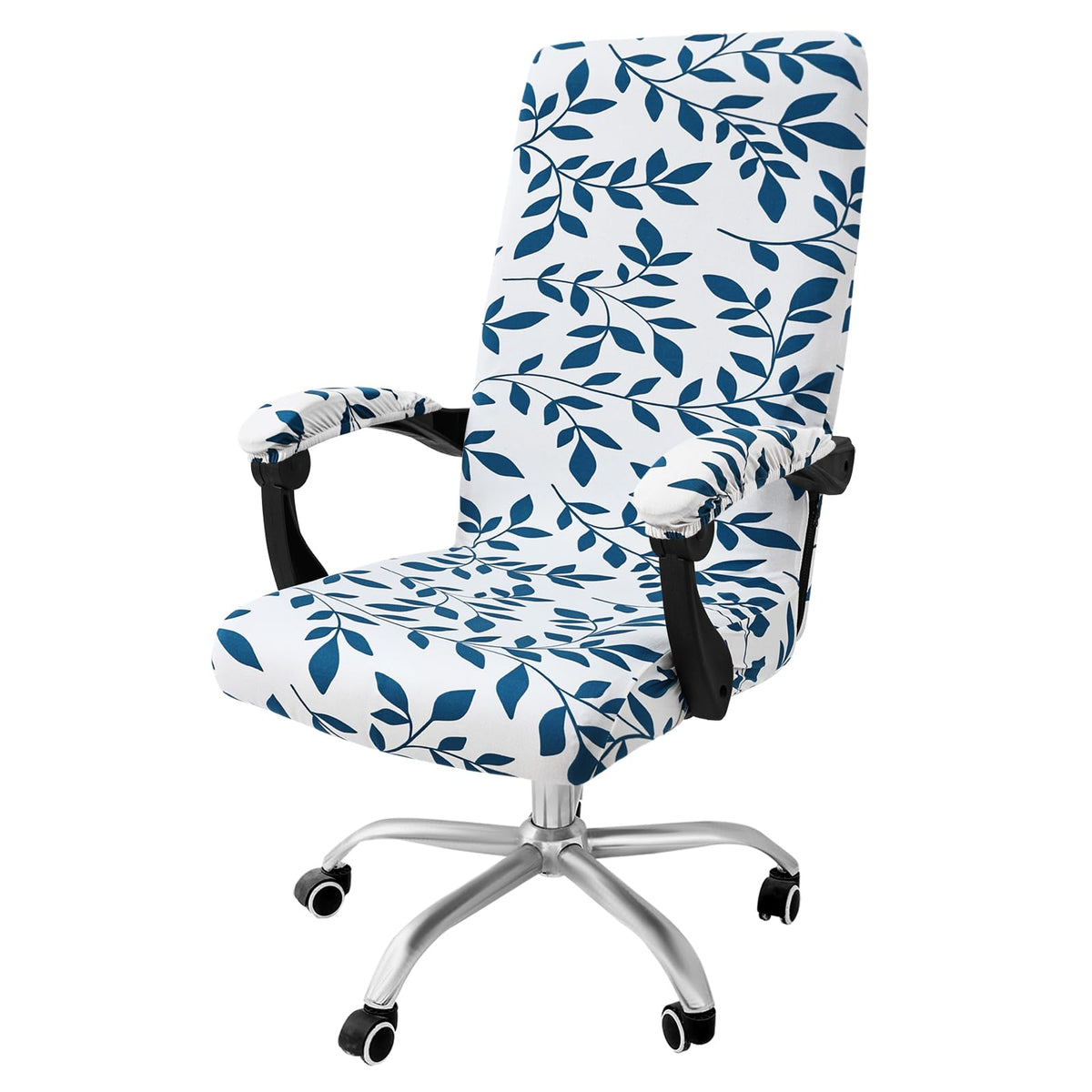 Smiry Stretch Printed Office Computer Desk Chair Covers, Blue Green