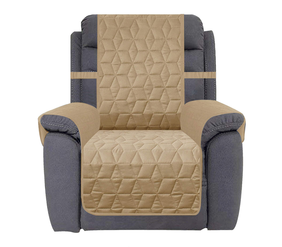 Ameritex Waterproof Nonslip Recliner Cover Christmas Decor Stay in Place, Dog Couch Recliner Cover Furniture Protector for Pets and Kids (Beige, 23'')