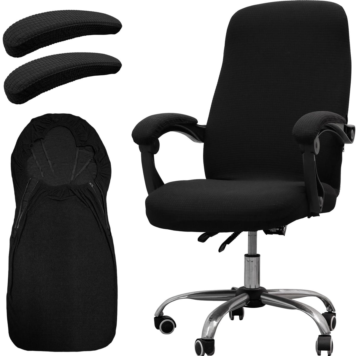 Melaluxe Office Chair Cover with Armrest Covers, Universal Stretch Desk Chair Cover, Computer Chair Slipcovers