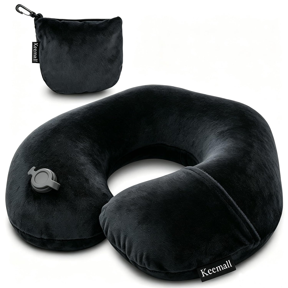 Keemall Portable Inflatable Travel Neck Pillow for Airplane, Car & Office