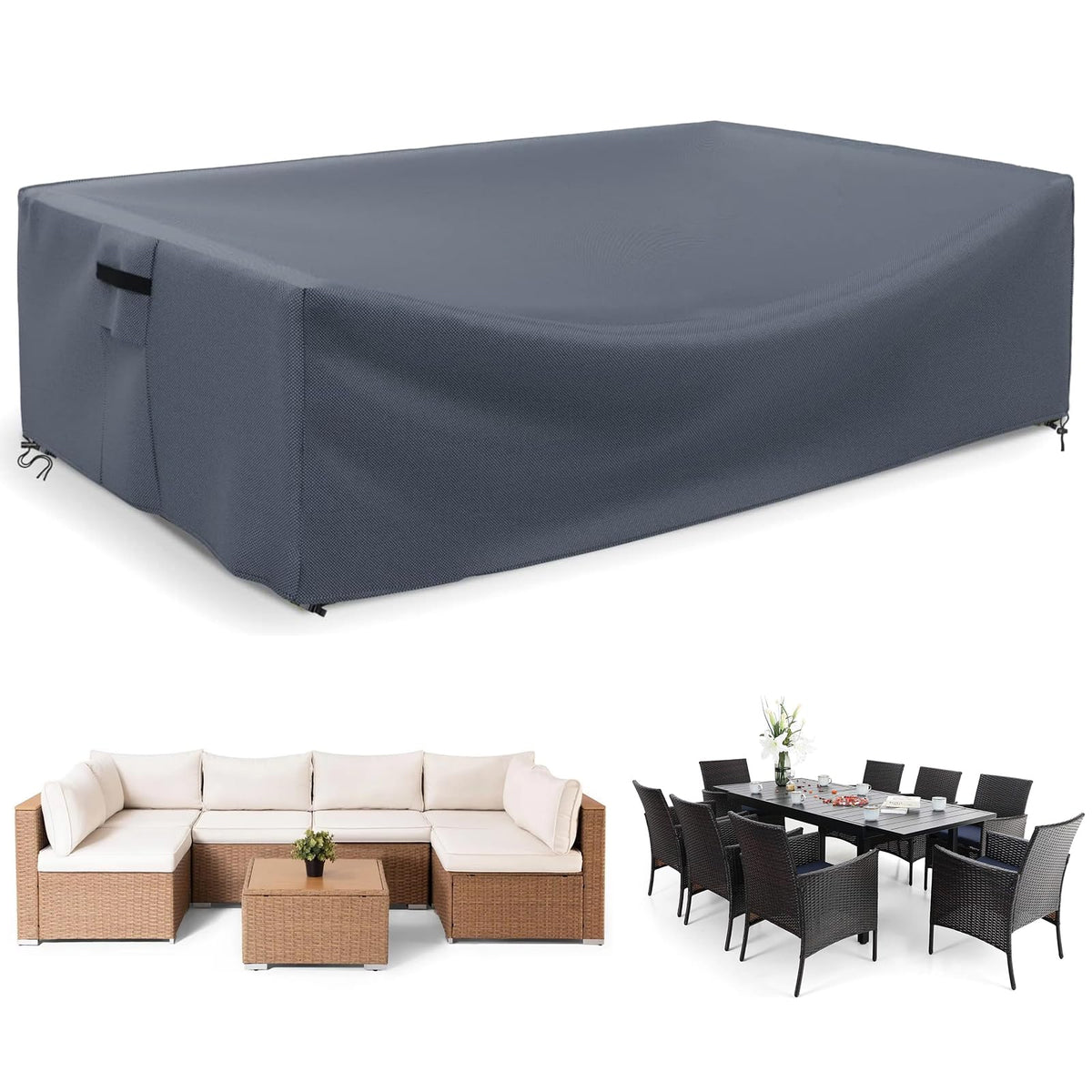 Gasadar Patio Chair Covers 2 Pack 32" W x 37" D x 36" H, Black