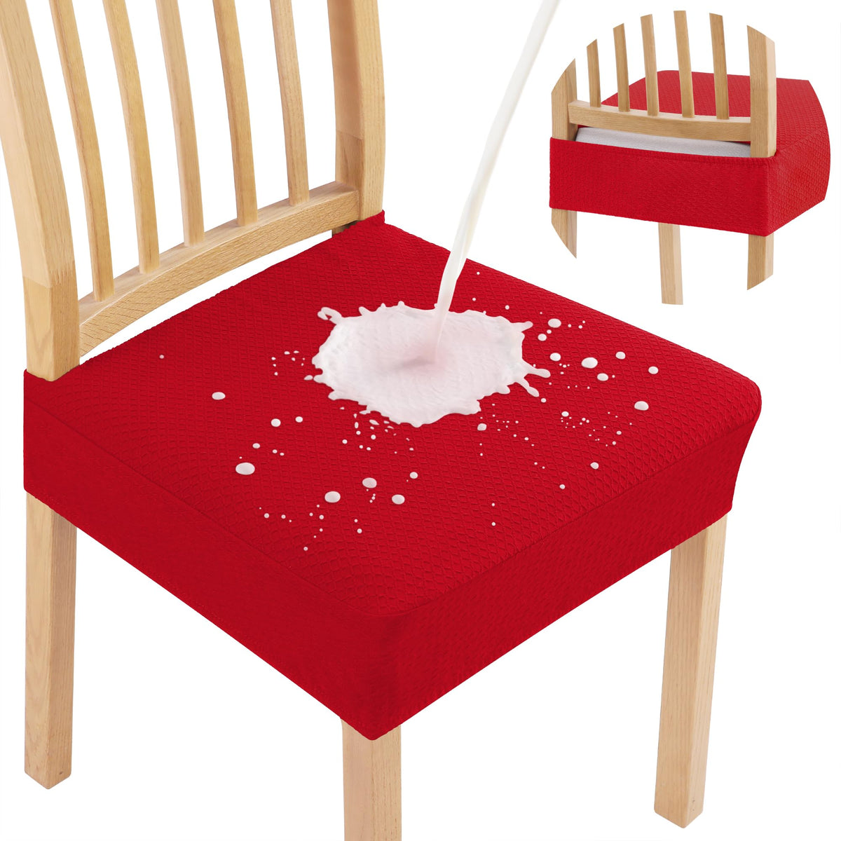 Smiry Waterproof Seat Covers for Dining Room Chairs, Set of 4