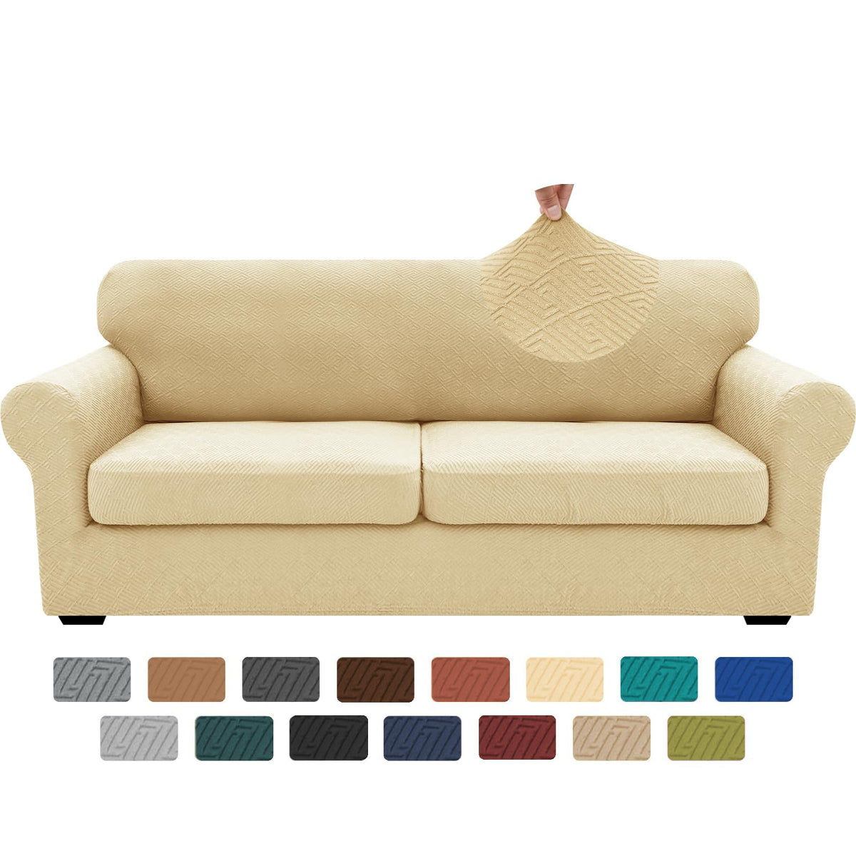 XINEAGE 2-Piece Stretch Armchair Sofa Cover, Washable Couch Covers for Dog