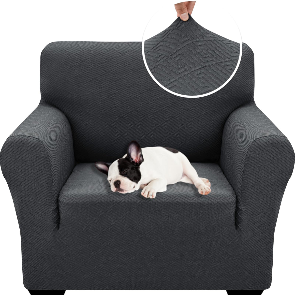 XINEAGE Stretch Jacquard Armchair Cover, Non Slip Sofa Slipcover for Dog