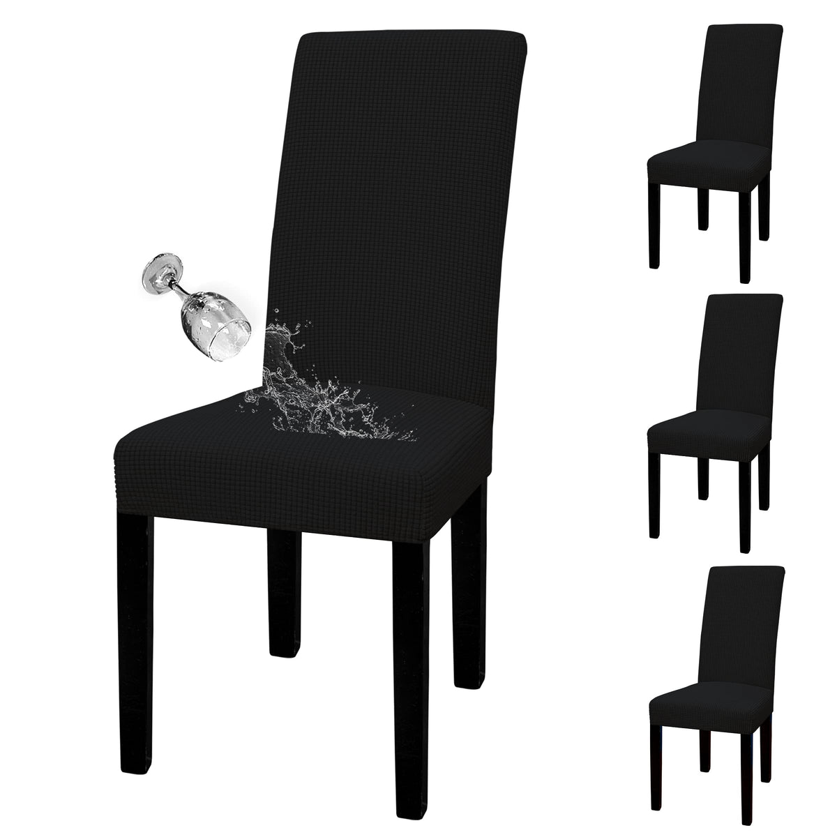 Easy-Going 100% Waterproof Dining Room Chair Covers Set of 6, Large