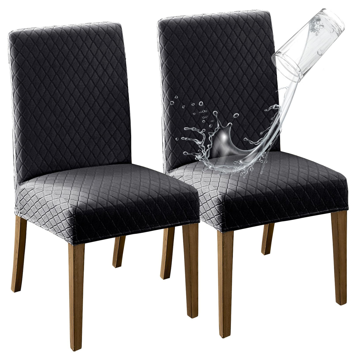 MOSAYT 100% Waterproof Dining Room Chair Covers Set of 4, Beige