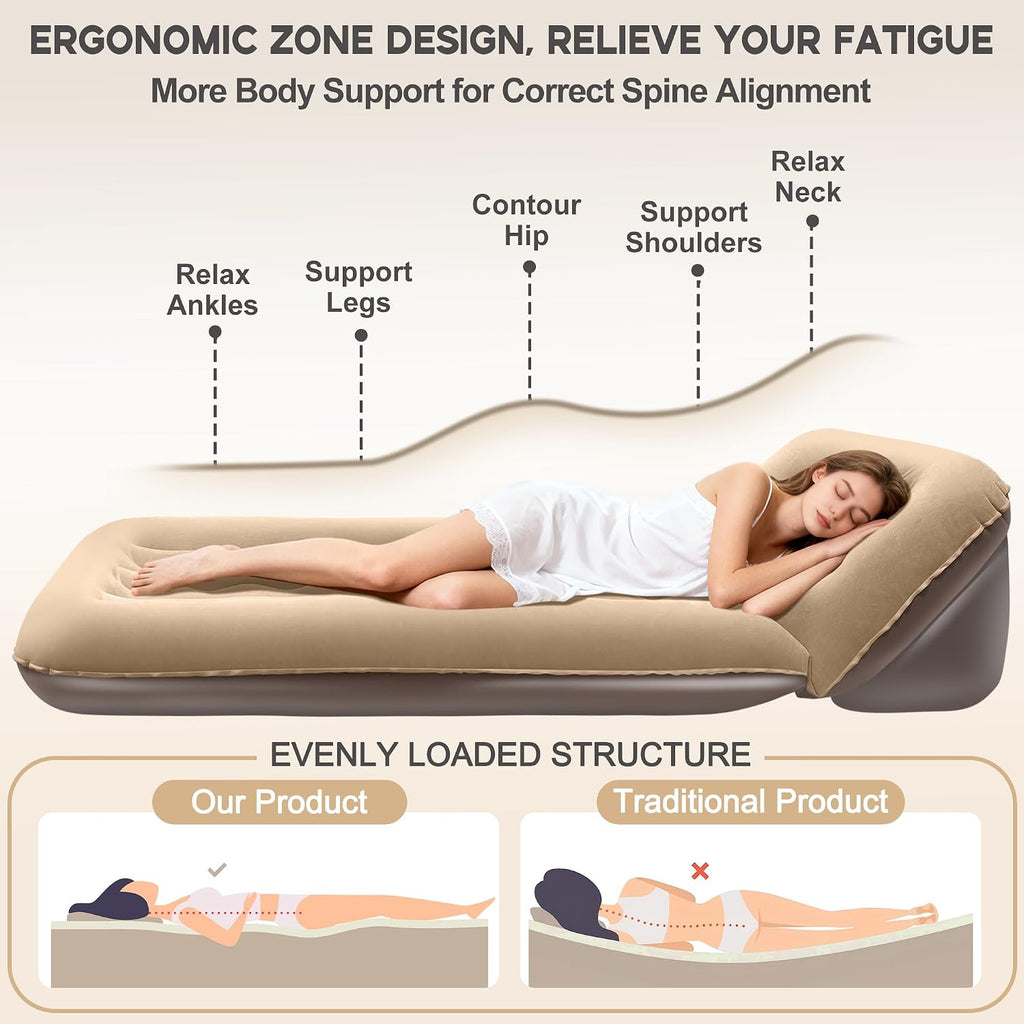 Luxfero Inflatable Couch for Camping, Blow Up Couch for Adults,Air Sofa Bed