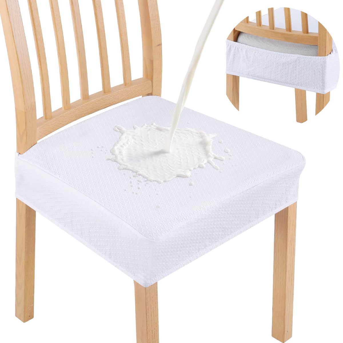 Smiry Waterproof Seat Covers for Dining Room Chairs, Set of 4