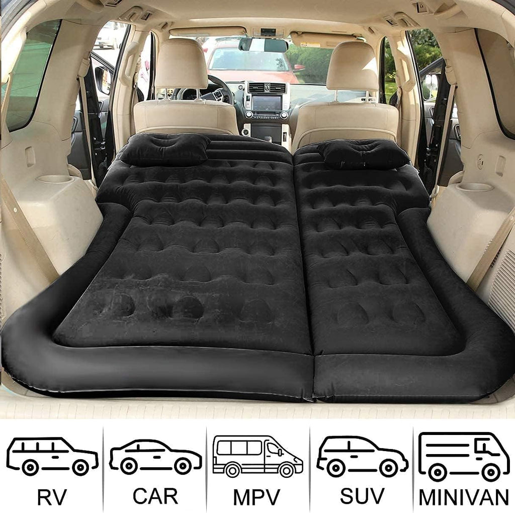 SAYGOGO SUV Air Mattress Camping Bed Cushion Pillow Inflatable Thickened Car Air Bed Mattress with Electric Air Pump Portable Sleeping Pad for Travel Camping Upgraded Version Black
