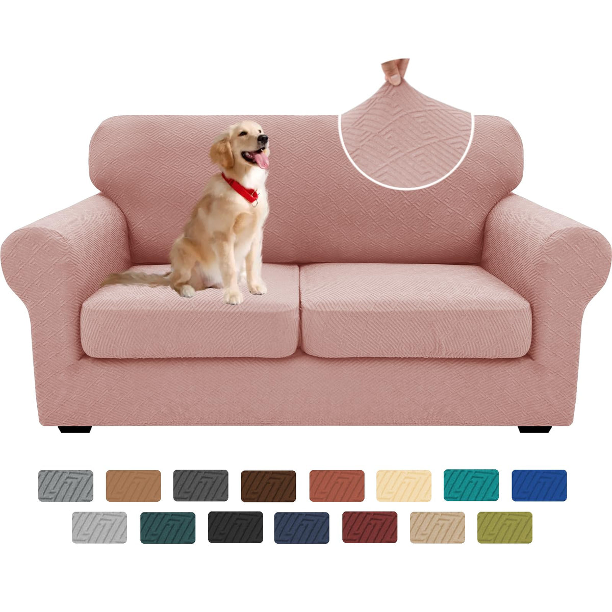 XINEAGE 2-Piece Stretch Armchair Sofa Cover, Washable Couch Covers for Dog