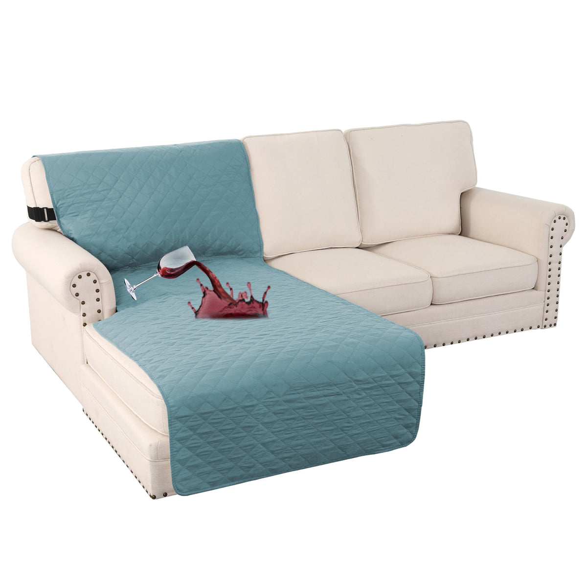 Turquoize 100% Waterproof Sofa Covers Chair Cover Slipcover Couch Protector Triple Non-Slip Sofa Slipcover for 1 Cushion Furniture Protector for Pets, Kids,Dog (Chair 23", Ivory)