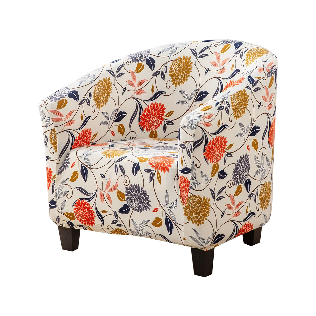 NILUOH Club Chair Slipcover Jacquard Tub Chair Cover Stretch Armchair Covers Sofa Cover Furniture Protector for Living Room (Jacquard Off-White)