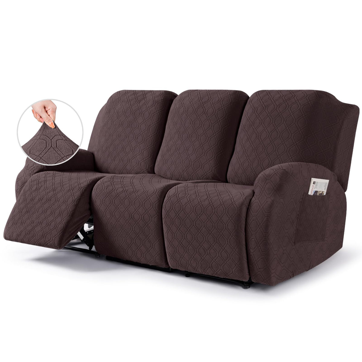 VANSOFY Stretch Recliner Chair Cover, Slipcover, Dark Gray, 1 Seater