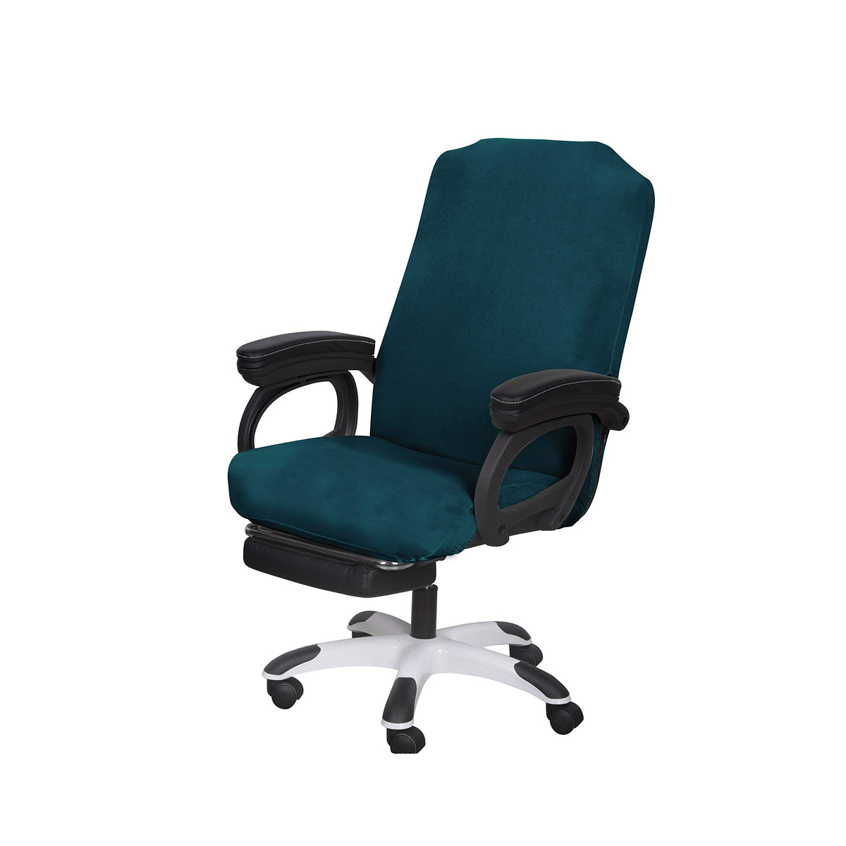 SARAFLORA Office Chair Cover- Large, Black- Removable Computer Cover for with Zipper Universal Rotating Desk High Back Seat Washable Protector Pets