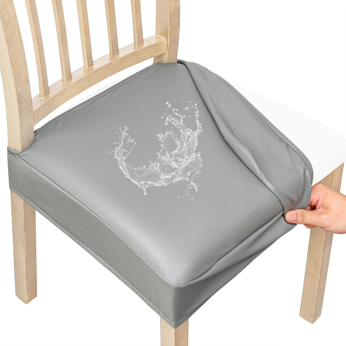 Smiry Waterproof Pu Leather Seat Covers for Dining Room Chairs Set of 4