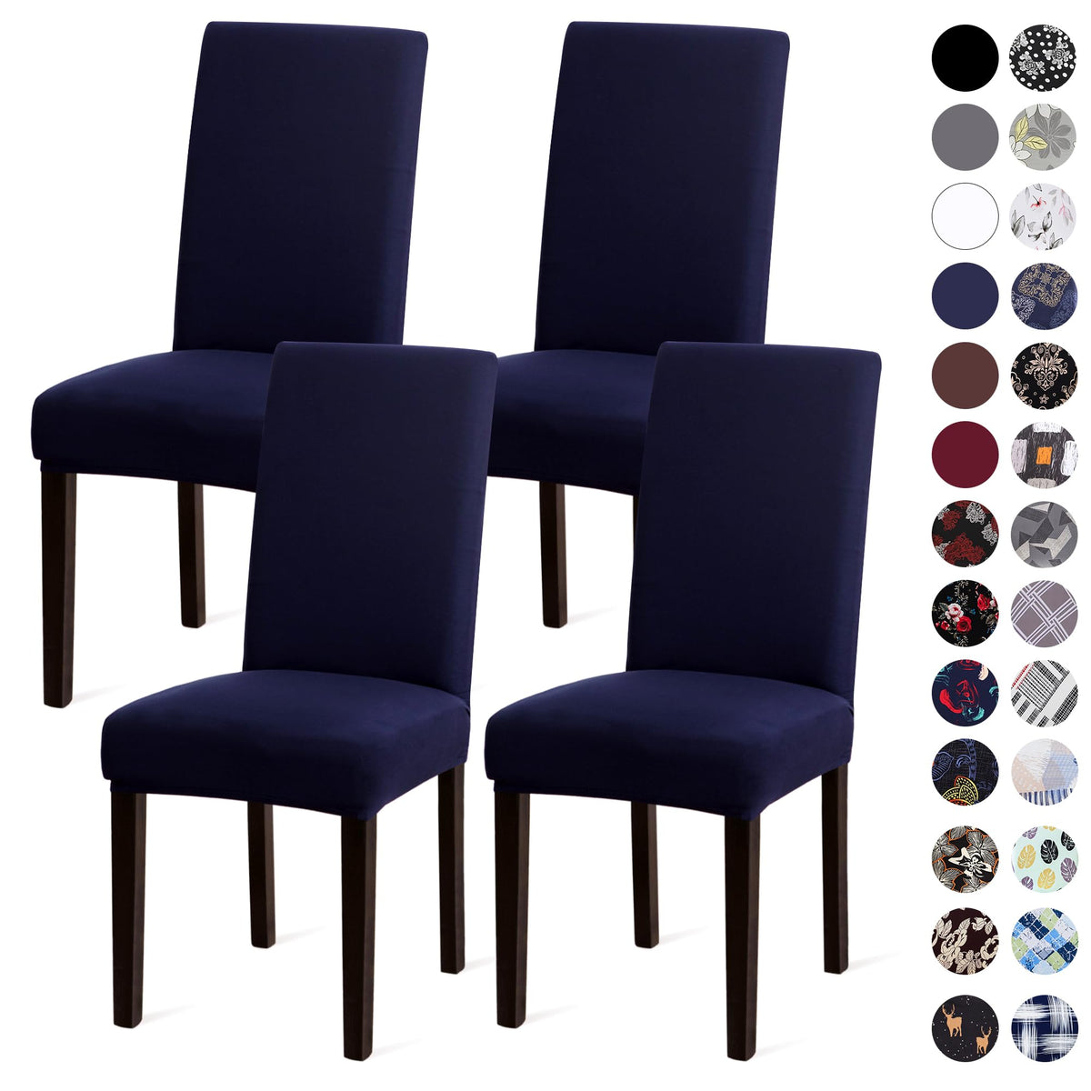 Sufdari Dining Chair Covers,Kitchen Cover,Parsons Slipcover,Spandex Protectors for Room Stretch Chairs Cover Set of 4 -Gray
