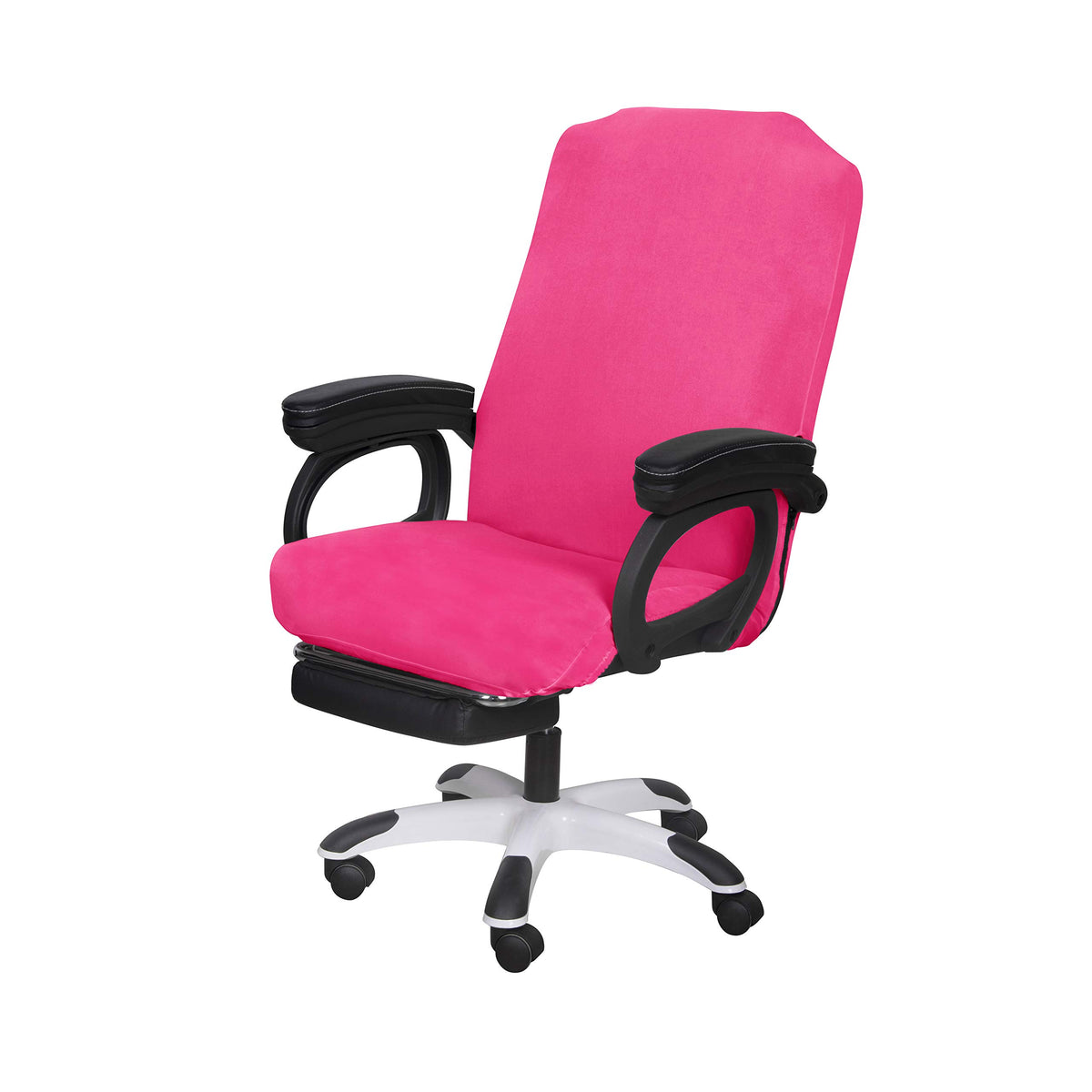 SARAFLORA Office Chair Cover- Large, Black- Removable Computer Cover for with Zipper Universal Rotating Desk High Back Seat Washable Protector Pets