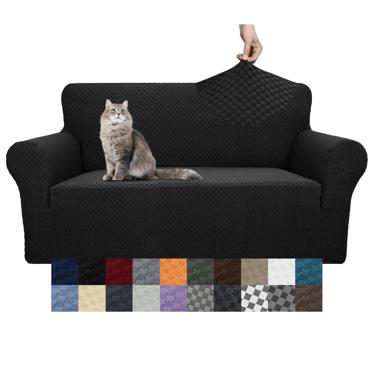 YEMYHOM Couch Cover Latest Jacquard Design High Stretch Sofa Chair Covers for Living Room, Pet Dog Cat Proof Armchair Slipcover Non Slip Magic Elastic Furniture Protector (Chair, Light Gray)