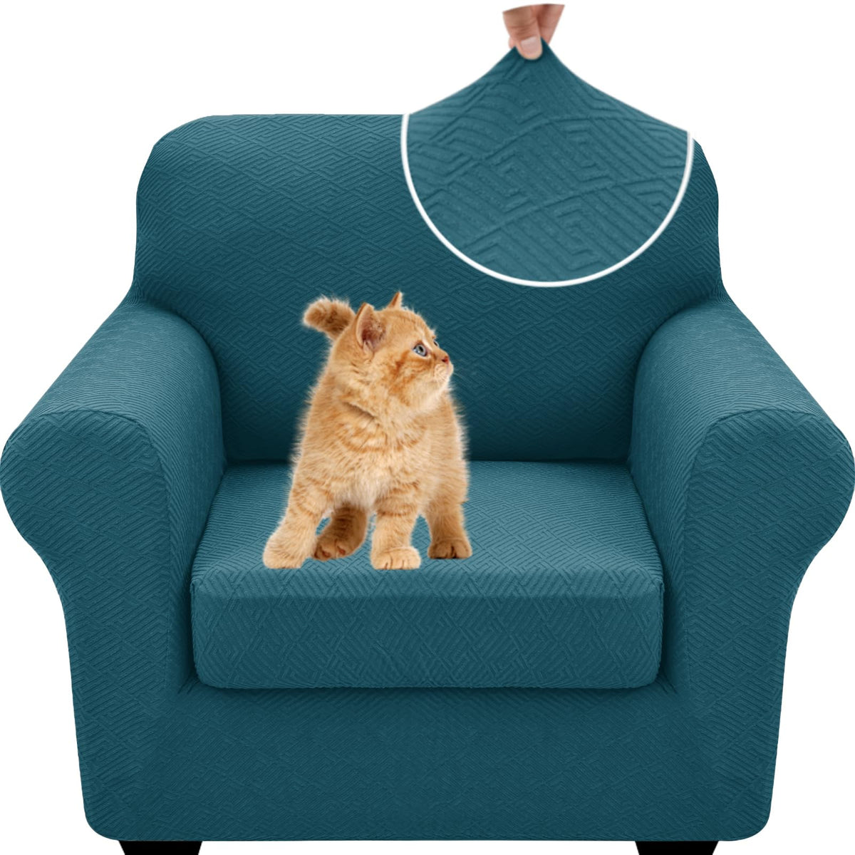 XINEAGE 2-Piece Stretch Armchair Sofa Cover, Washable Couch Covers for Dog