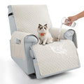 100% Waterproof Recliner Chair Covers 23.6'', Non Slip Recliner Chair Protector Washable Recliner Covers with Pocket & Elastic Straps for Dogs Cats Kids Pets-Chocolate
