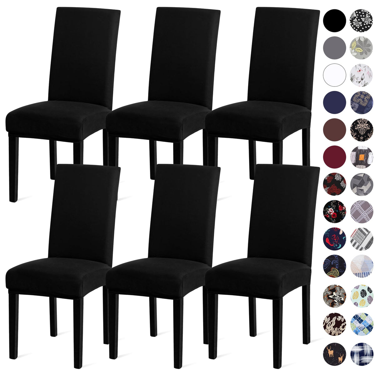 Sufdari Dining Chair Covers,Kitchen Cover,Parsons Slipcover,Spandex Protectors for Room Stretch Chairs Cover Set of 4 -Gray