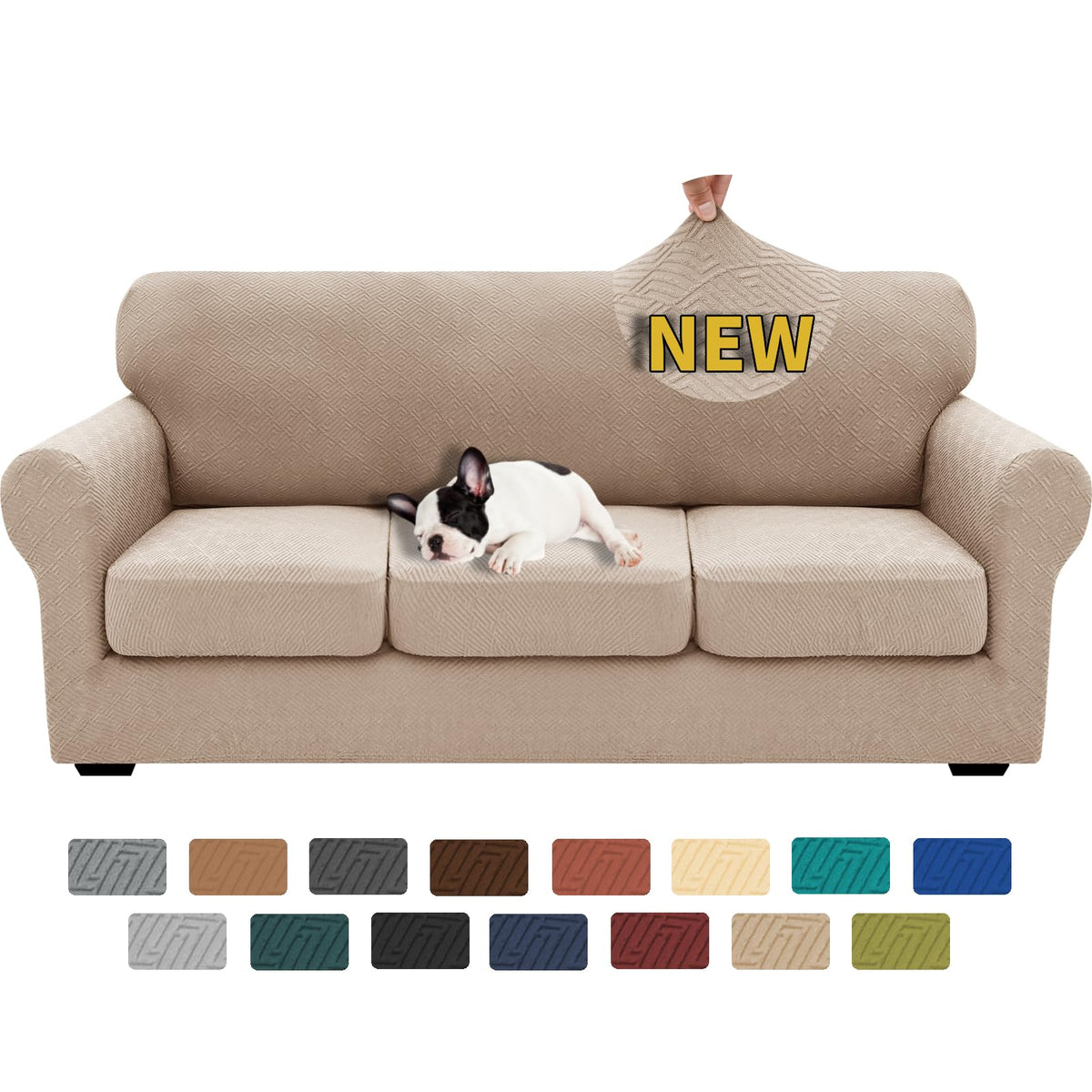 XINEAGE 2-Piece Stretch Armchair Sofa Cover, Washable Couch Covers for Dog